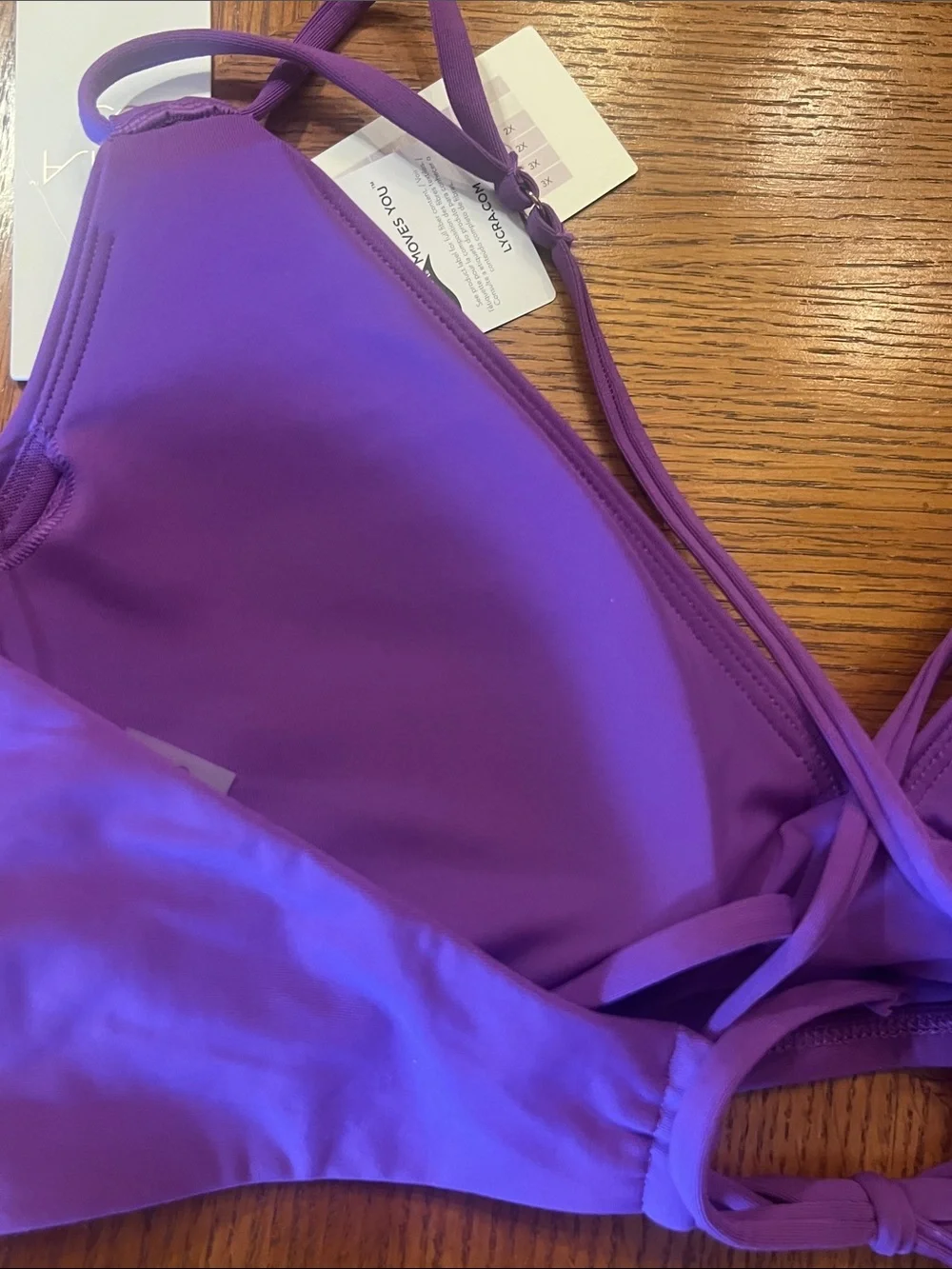 Calia Purple Triangle Bralette - swim bikini top size Large - Picture 6 of 6